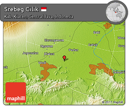 Physical 3D Map of Srebeg Cilik