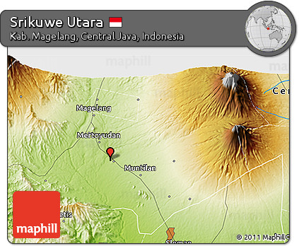 Physical 3D Map of Srikuwe Utara
