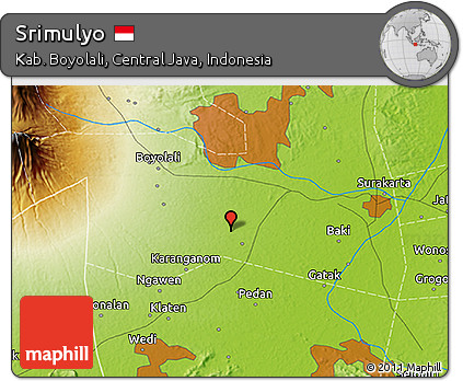 Physical 3D Map of Srimulyo