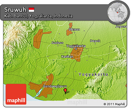 Physical 3D Map of Sruwuh