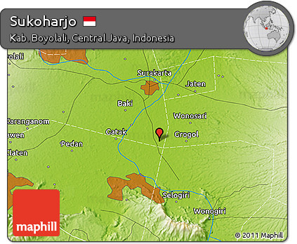 Physical 3D Map of Sukoharjo
