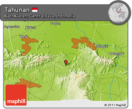 Physical 3D Map of Tahunan