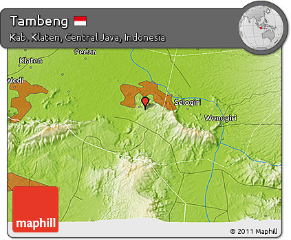 Physical 3D Map of Tambeng