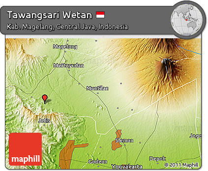 Physical 3D Map of Tawangsari Wetan