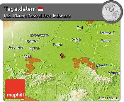 Physical 3D Map of Tegaldalem