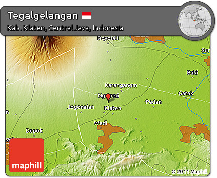Physical 3D Map of Tegalgelangan