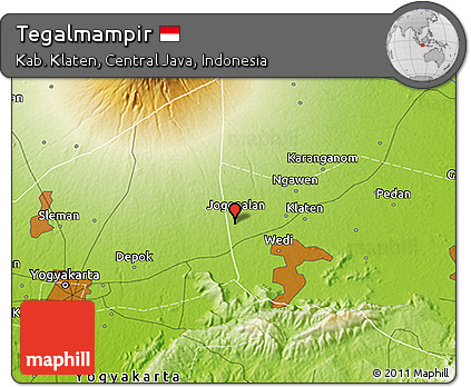 Physical 3D Map of Tegalmampir