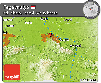 Physical 3D Map of Tegalmulyo