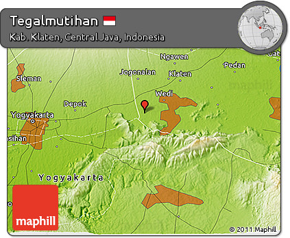 Physical 3D Map of Tegalmutihan