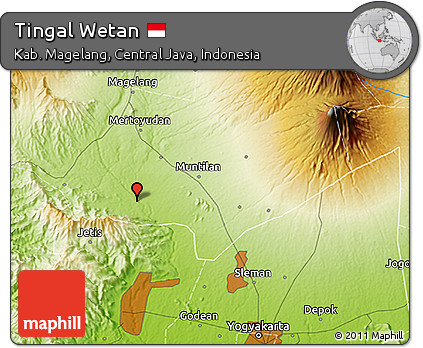 Physical 3D Map of Tingal Wetan