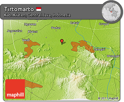 Physical 3D Map of Tirtomarto