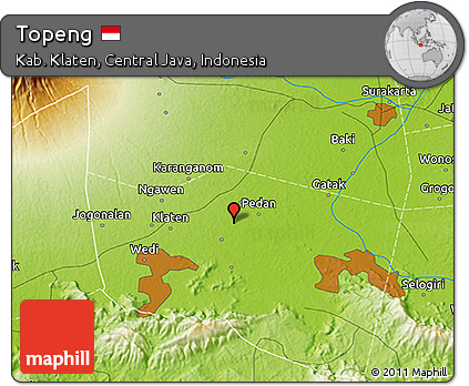 Physical 3D Map of Topeng