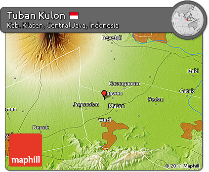 Physical 3D Map of Tuban Kulon