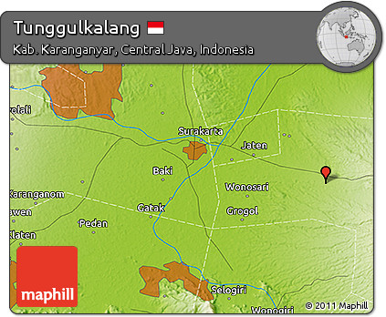Physical 3D Map of Tunggulkalang