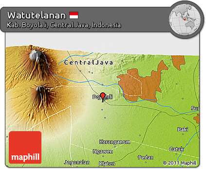 Physical 3D Map of Watutelanan