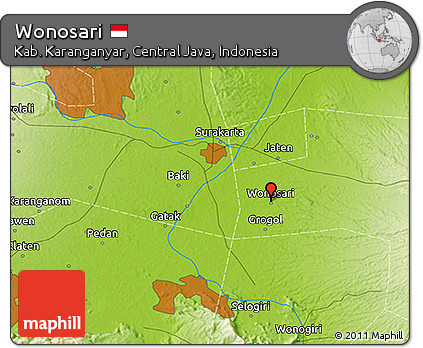 Physical 3D Map of Wonosari