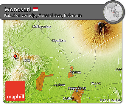 Physical 3D Map of Wonosari