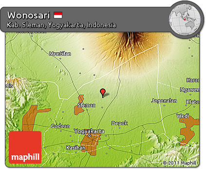 Physical 3D Map of Wonosari