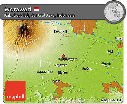 Physical 3D Map of Worawari