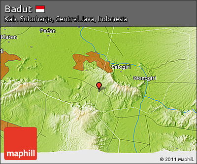 Physical 3D Map of Badut