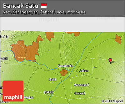 Physical 3D Map of Bancak Satu