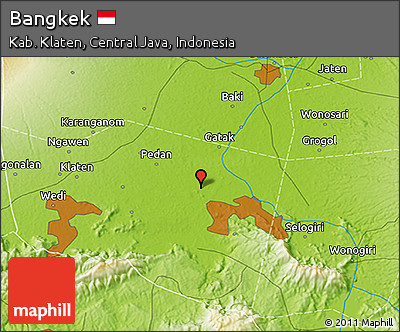 Physical 3D Map of Bangkek