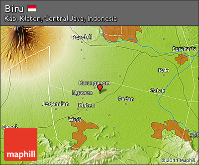 Physical 3D Map of Biru