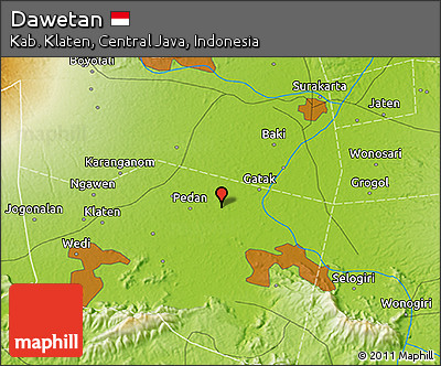 Physical 3D Map of Dawetan