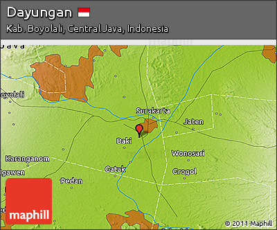 Physical 3D Map of Dayungan