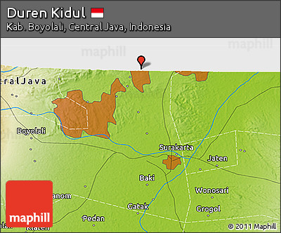 Physical 3D Map of Duren Kidul