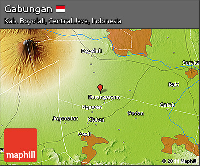 Physical 3D Map of Gabungan