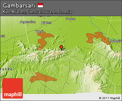 Physical 3D Map of Gambarsari