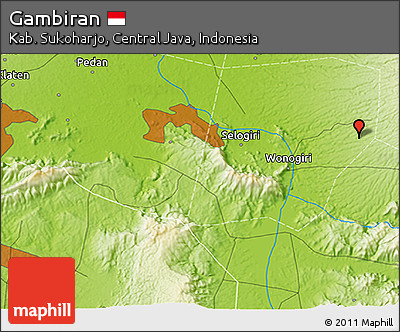 Physical 3D Map of Gambiran