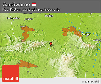 Physical 3D Map of Gantiwarno