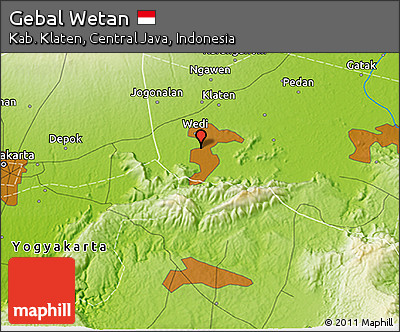 Physical 3D Map of Gebal Wetan