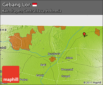 Physical 3D Map of Gebang Lor
