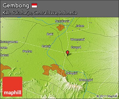 Physical 3D Map of Gembong