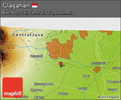Physical 3D Map of Glagahan