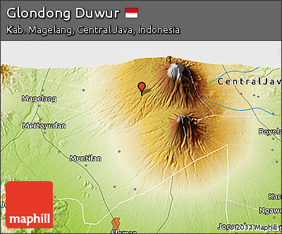 Physical 3D Map of Glondong Duwur
