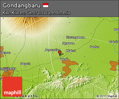 Physical 3D Map of Gondangbaru