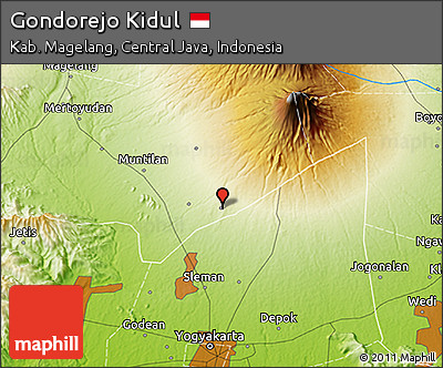 Physical 3D Map of Gondorejo Kidul