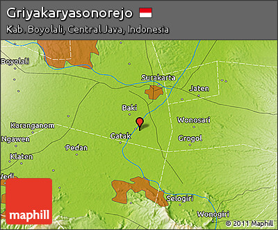 Physical 3D Map of Griyakaryasonorejo