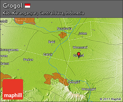Physical 3D Map of Grogol