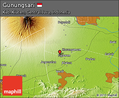 Physical 3D Map of Gunungsari
