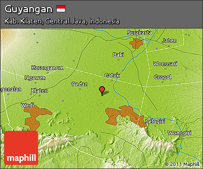 Physical 3D Map of Guyangan
