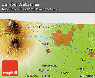 Physical 3D Map of Jambu Wetan