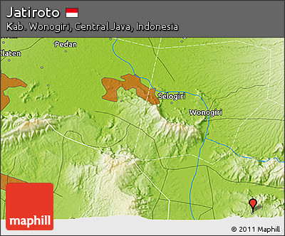 Physical 3D Map of Jatiroto