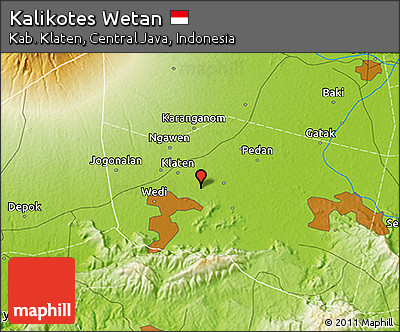 Physical 3D Map of Kalikotes Wetan