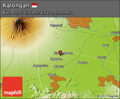 Physical 3D Map of Kalongan