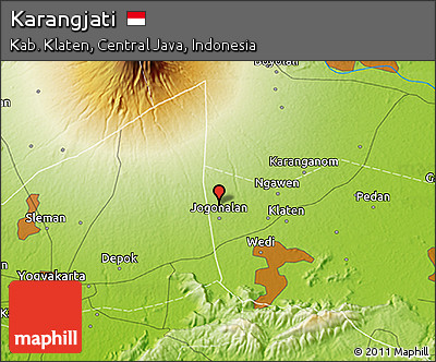 Physical 3D Map of Karangjati